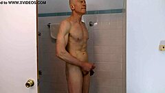 Horny Gay Nudist Bathes Intensely In Shower