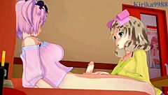 Futanari-filled Senran Kagura: Ryona, Yumi, Haruka, and Hibari's wild ride