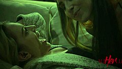 Beautiful teen girls pleasure themselves and each other in a lesbian scene