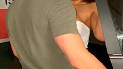 Nympho craves wild release, seduces friend in public parking for extreme car sex inside and outside