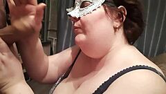 Wow, hot amateur BBW blows her lover with oral creampie!