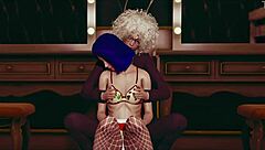 Cute 3D lesbian girls engage in bold pantyhose action