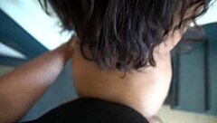 Young Mexican 18+ Swallows Cum in Homemade Doggystyle