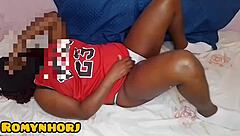 The well-endowed guy cums hard in his hot cousin's shaved pussy.