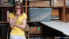 hey, you russian teen got caught shoplifting at the office, now you're getting punished with a hard fuck