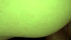 Fucking asshole neighbor while husband works, creampie in stockings