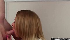 Spicy hottie swallows cumshot