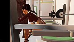 3D animated gym fuck: Big dick penetrates tight ass