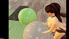 Young Girl Bent Over