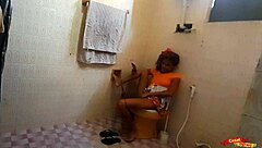 Caught stepdaughter masturbating, then boldly ate her tight teen ass in bathroom