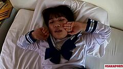 Cute asian teen squirts in sailor costume