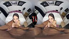 Big breast Colombian babe rides cock in VR reality