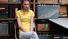 hey, you russian teen got caught shoplifting at the office, now you're getting punished with a hard fuck