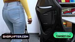 Brunette thief kiarra kai bounces shaved pussy moaning loud 😍