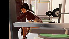 Young Girl Bent Over