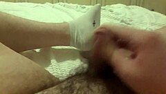 Gasping while jerking off feet!