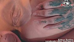 Feeling excited, the big bbw tattoo whore arrives for house visit pov date