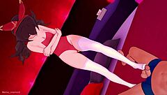 Amber In Bikini Intensely Jerks Off With Her Feet In Hentai Cartoon Style