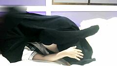 Japanese Schoolgirl Cosplay with Handjob and Creampie Sex