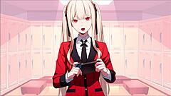 Roleplay with femdom and cum in this Hentai anime called Kakegurui