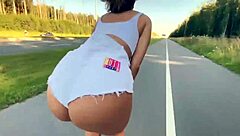 Russian Street Hooker In Tight Denim Shorts Picked Up By Hunk