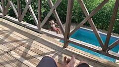 Sister-In-Law Fucks Husband on Balcony While Wife Tans