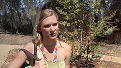 Blonde's lesbian toy journey