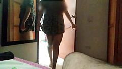 Sext girl in dress discovers me masturbating