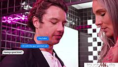 Blonde Hotwife Mandy Rhea Shared in Night Club Bathroom