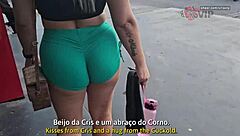 Cristina Almeida in Fortaleza CE, short shorts and cameltoe