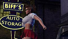 Hot Rod Dancer Alexxa Twerks Solo in 3D Cartoon