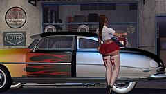 Hot Rod Dancer Alexxa Twerks Solo in 3D Cartoon