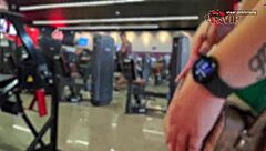 Cristina Almeida Flashes Tight Shorts at Gym in Fortaleza with Cuckold Husband
