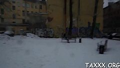 Teen skinny blonde gets banged on cam in a group sex scene