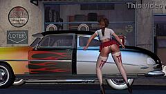 Hot Rod Dancer Alexxa Twerks Solo in 3D Cartoon