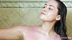 Sexy Brunette Model Took A Shower After Photoshoot