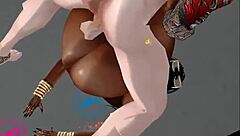 fucking a delicious brunette's ass in the bedroom