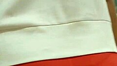 Young girl flaunts tight ass in market shorts