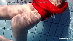 Russian girl Lucie goes for a swim in the shower and gets wet