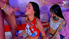 rough throat fucking of kneeling submissive sluts with small tits and sloppy big cock face fucking - ruthless