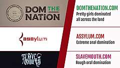 olive skinned sub teen 18+ gags on deepthroat blowjob under domination