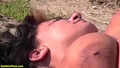 Beautiful BBW has great sex in different positions outdoors