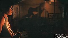 Radroach's wild ride through Lara Croft's womb in this animated porn