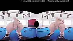 Blonde beauty Arya Fae celebrates Valentine's in VR.