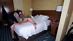 Wife goes wild at hotel and sucks and fucks stranger