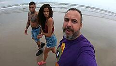 Manoella Fernandes strips naked on Itanhaém beach.