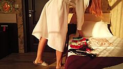 Redhead foxies try on panties in holiday romance videos