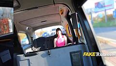 A European taxi driver gives a finger play to an Italian woman in a group sex scene