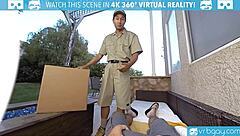 POV experience of a hot guy fucking outdoors in VR porn