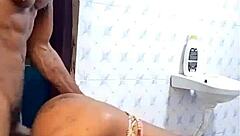 Little African teen slut bent over for doggystyle